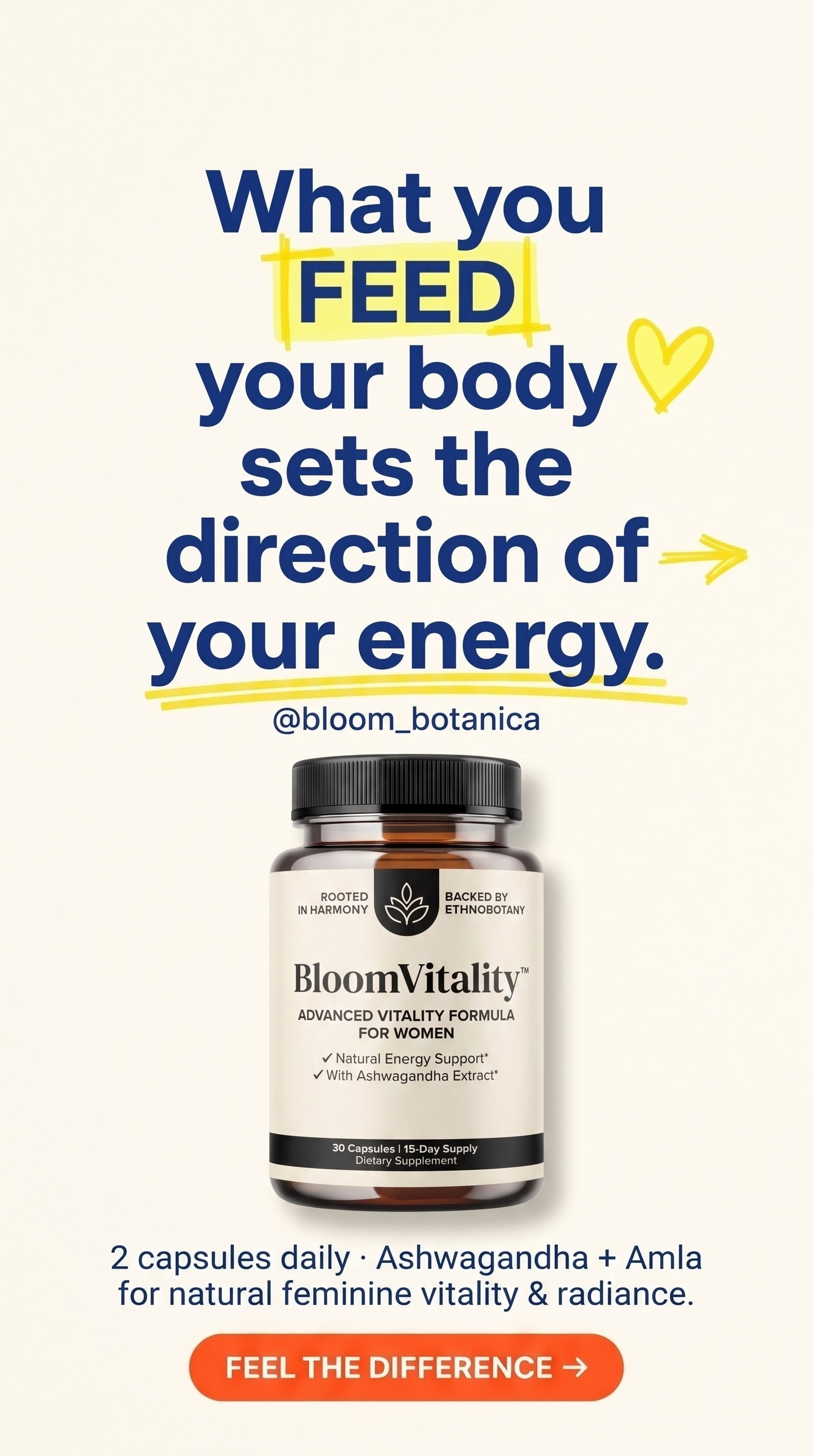 Botanical vitality product advertisement