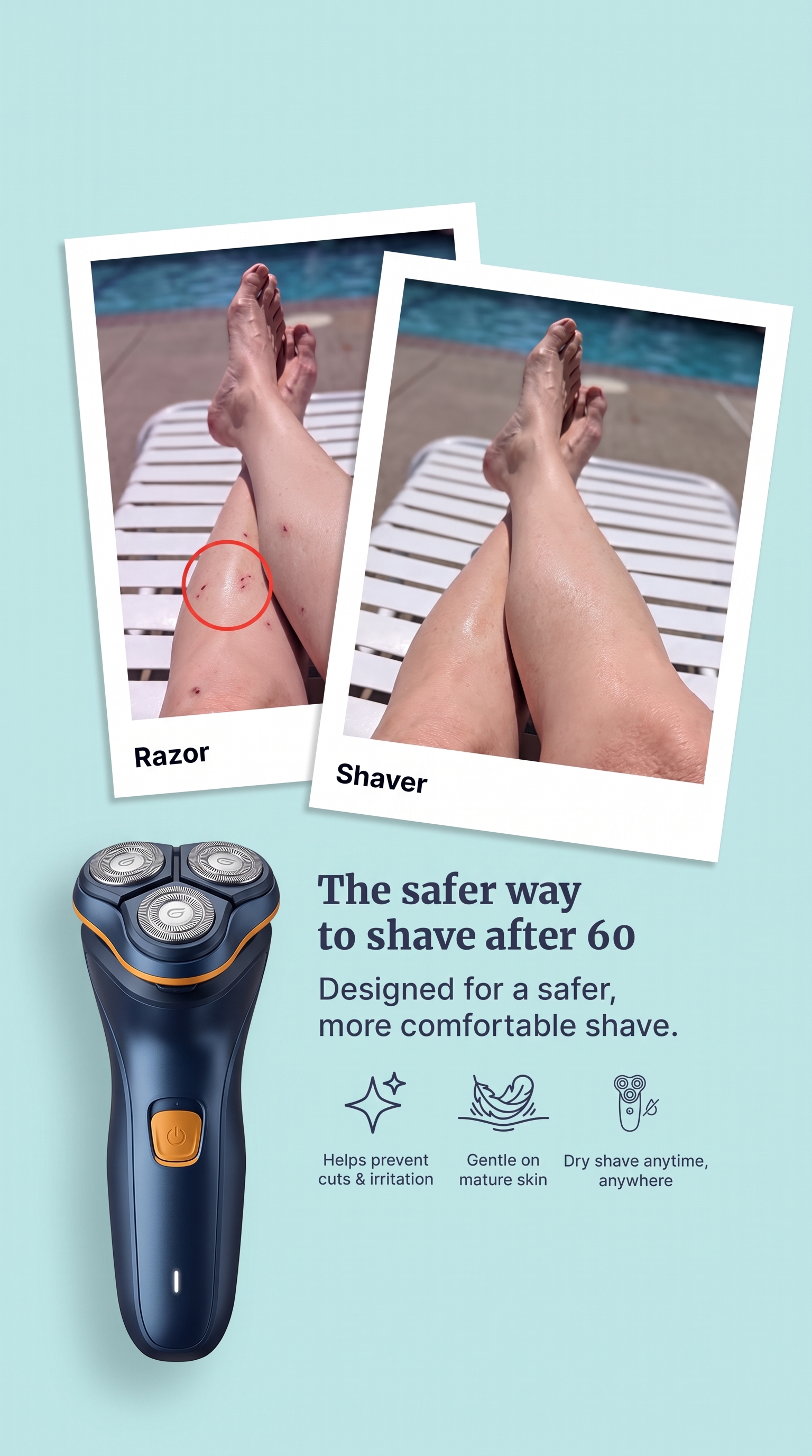 Recreated electric shaver advertisement
